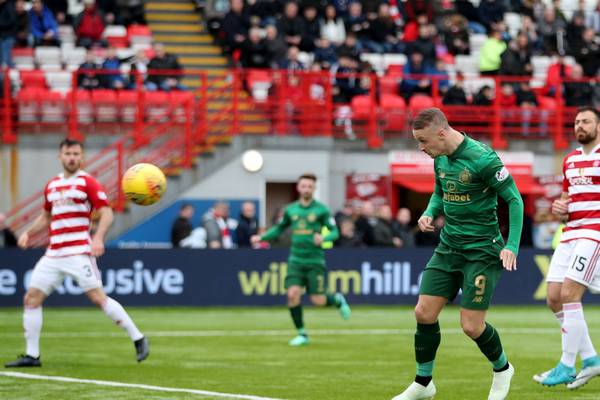 Leigh Griffiths’s winner puts Celtic within one win of seventh straight title