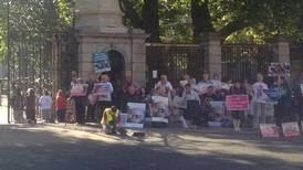 Protesters pray and kneel outside Dáil ahead of abortion vote