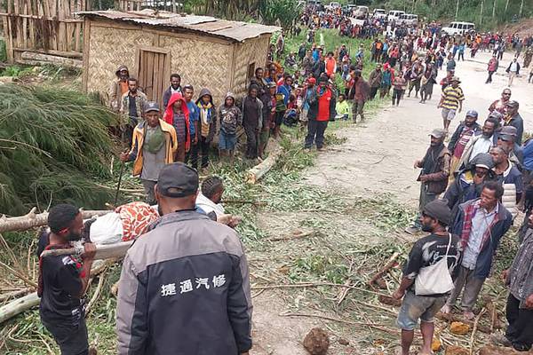 Emergency convoy takes aid to survivors of Papua New Guinea landslide