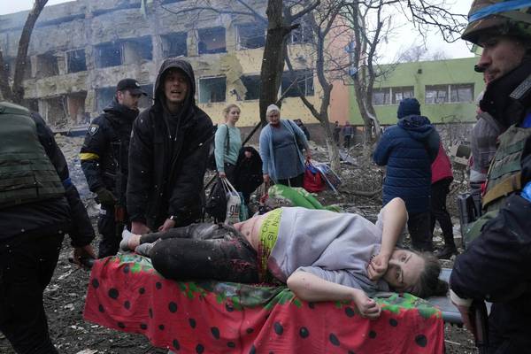 Russia blamed for bomb strike that gutted a maternity hospital in Ukrainian port