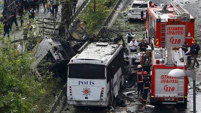 Bomb attack on police bus in Istanbul kills 11 people