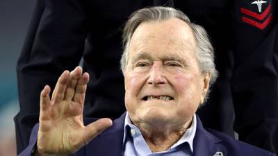 George HW Bush hospitalised with infection after wife’s funeral