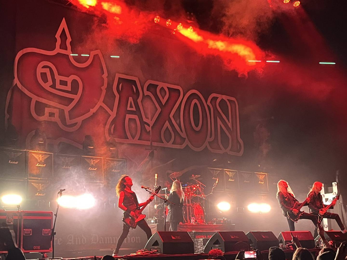 Saxon live at 3Arena, Dublin, on March 15, 2024. Photograph: Dr Claire B /X (Twitter)