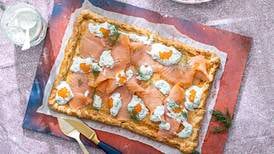 Smoked trout tart, tzatziki and roe 