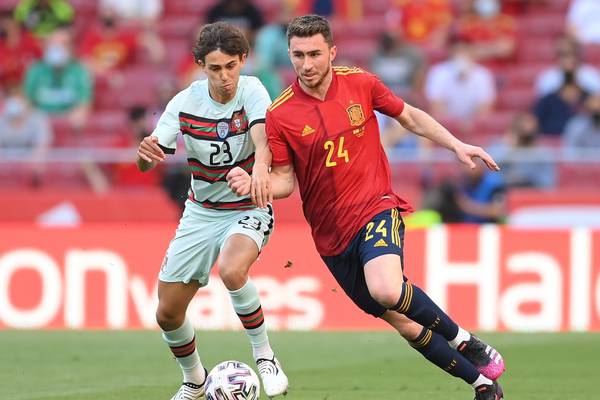 Aymeric Laporte makes Spain debut in goalless draw with Portugal