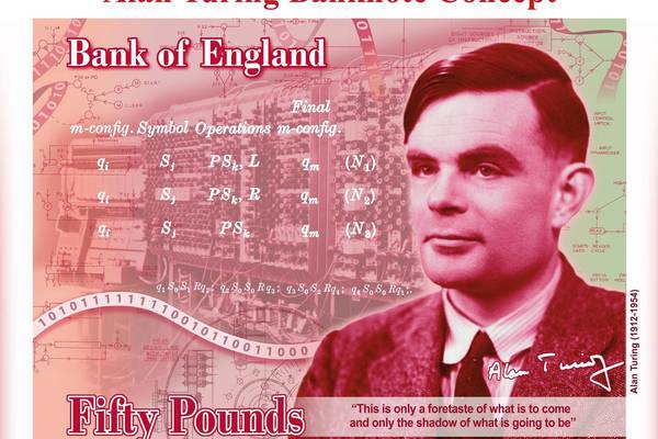 Code-breaker Alan Turing to feature on English £50 note