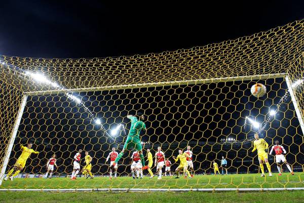 Alexandre Lacazette sent off as Arsenal are beaten in Belarus