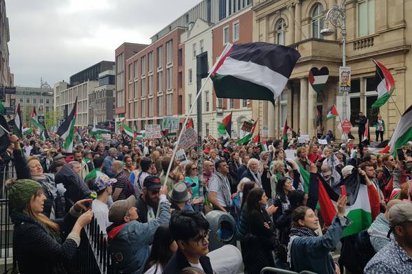 Thousands of pro-Palestine groups march in Dublin calling for an end to violence in Gaza