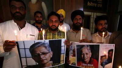 Indian journalist’s murder provokes fierce political row