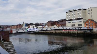 Cork city installs new bridge over north side of river