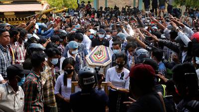 Huge crowds march in Myanmar despite worst day of violence