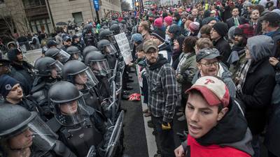 Dozens arrested on inauguration day as protests erupt in Washington