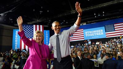 Obama’s first Clinton rally eclipsed by FBI email findings