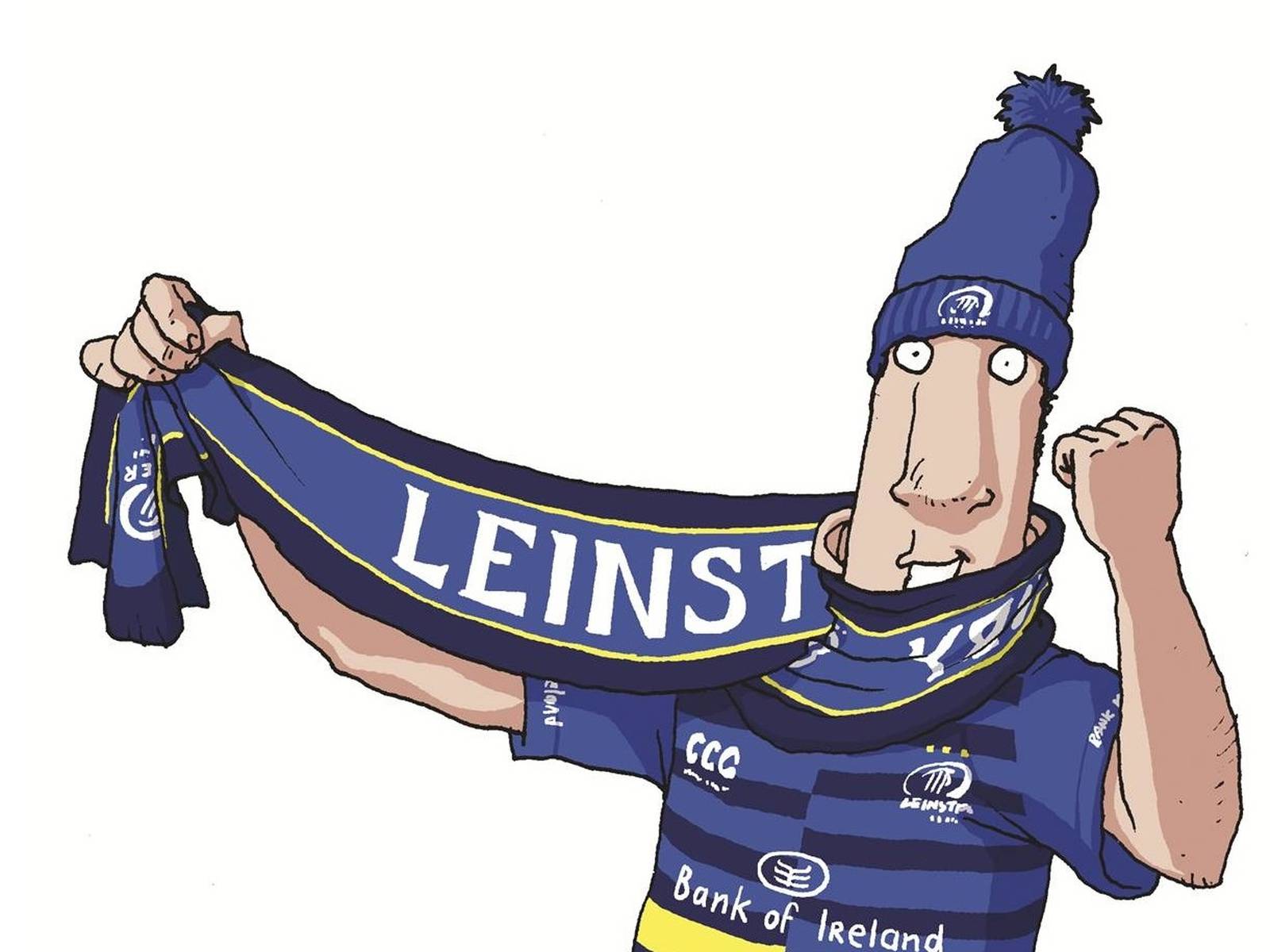 Ross O'Carroll-Kelly in his Leinster gear. Illustration: Alan Clarke