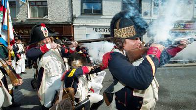 Mock battles take place in the streets of Castlebar