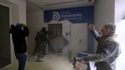 Protesters storm headquarters of Albanian opposition party amid power struggle