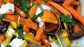 Spiced root veg with lime and mint