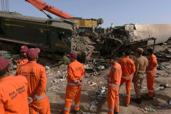 Death toll after two trains collide in Pakistan rises to 63