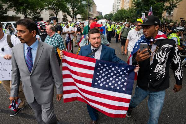 White supremacists rally near the White House