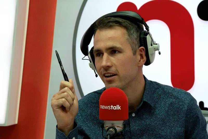When his mouth’s not full, Newstalk host Kieran Cuddihy sinks his teeth into meaty matters