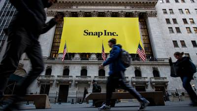 $20bn flotation of Snap sees  ‘a nosebleed’s worth of demand’  for  shares