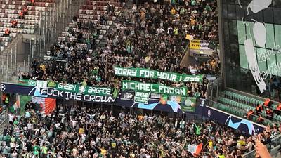 Uefa opens disciplinary proceedings against Celtic over supporters’ ‘F*ck the Crown’ banner