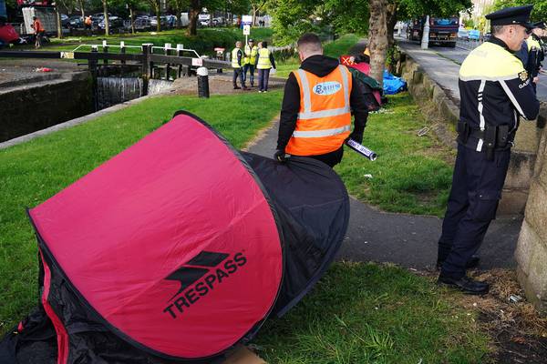 More than 100 asylum seeker tents cleared from Dublin's Grand Canal