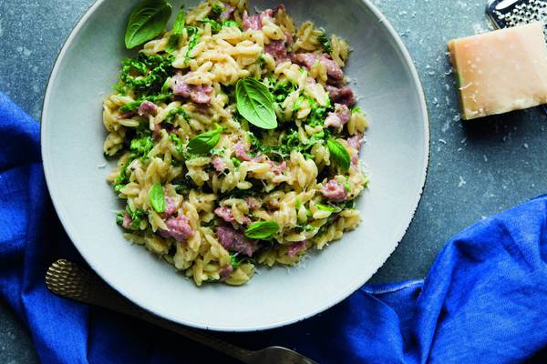 Bacon and cabbage? Try matching it with orzo pasta