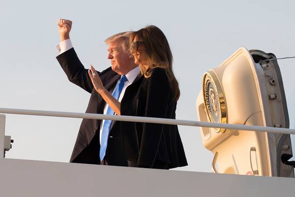 Donald Trump arrives in France to begin two-day visit