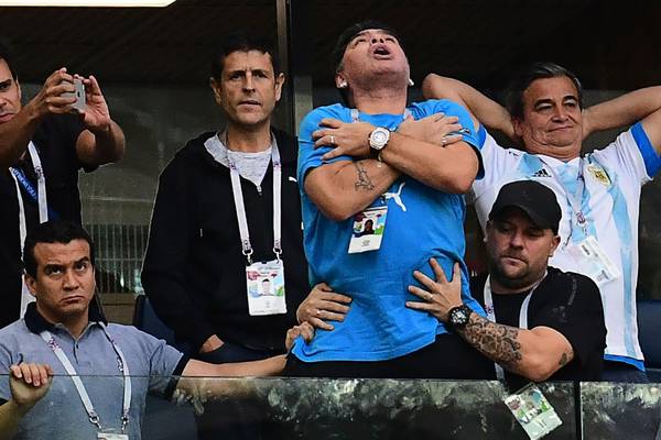 Diego Maradona tells fans ‘I’m fine’ after bizarre sideshow