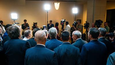 Chaos as Republicans storm Trump impeachment hearing