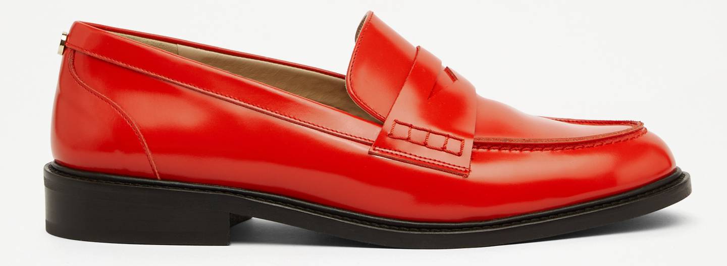 Red loafers €325 Russell & Bromley