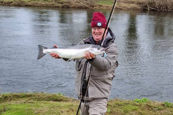The first Atlantic salmon of the year is landed at Careysville