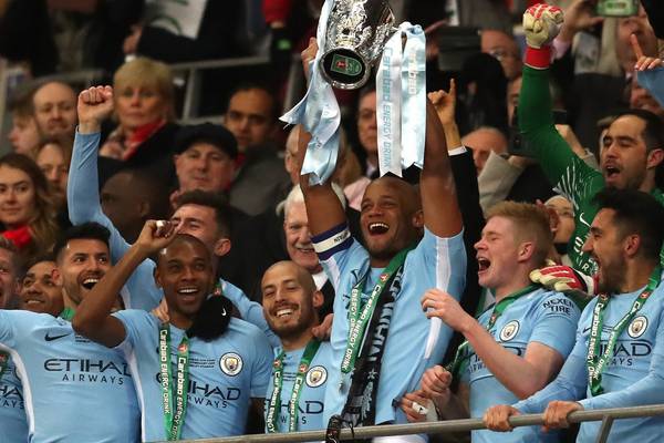 Pep Guardiola has eyes on a treble after Wembley win