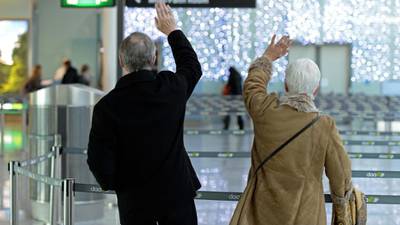 Tearful scenes in Dublin Airport as emigrants bid farewell