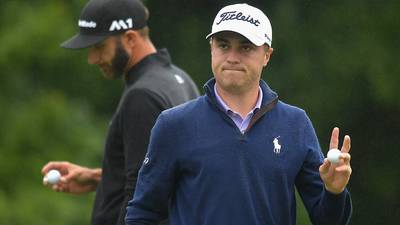 Justin Thomas shares lead heading into final round in Boston