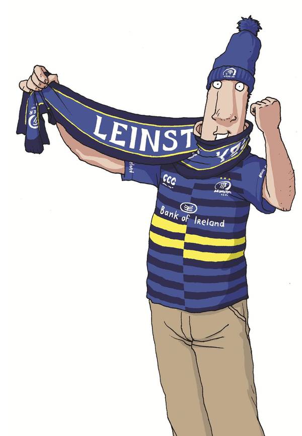 Ross O'Carroll-Kelly in his Leinster gear. Illustration: Alan Clarke