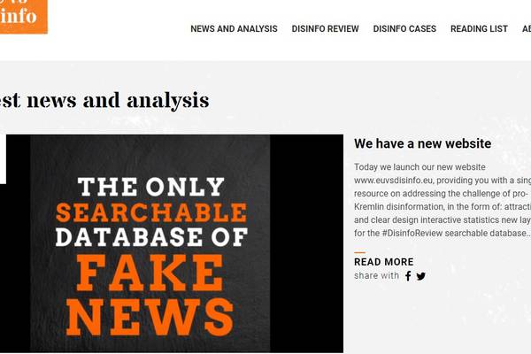 EU website takes on Russia’s fake news industry