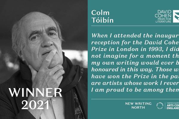 Colm Tóibín wins David Cohen Prize for Literature 2021