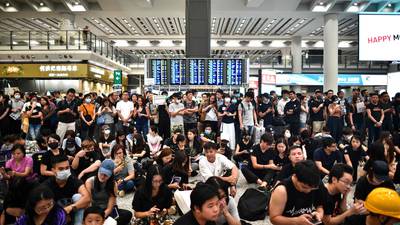 Hong Kong protests: Over 1,000 demonstrators rally at airport