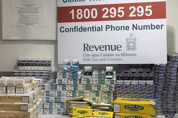 Cigarettes and tobacco worth €20,000 seized at Dublin Airport