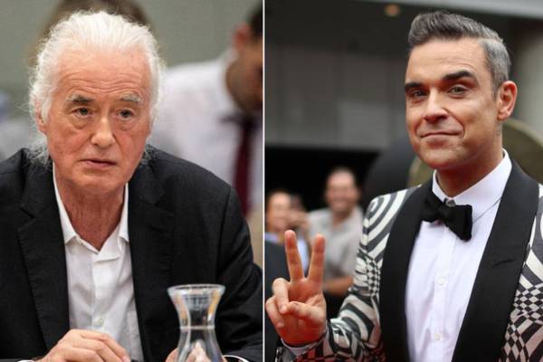 Robbie Williams ‘blasting Black Sabbath’ at Jimmy Page, letter claims