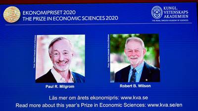 Nobel Prize in economics awarded to duo for work on auction theory