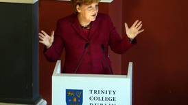 Merkel talks about books and Berlin Wall with Dublin students