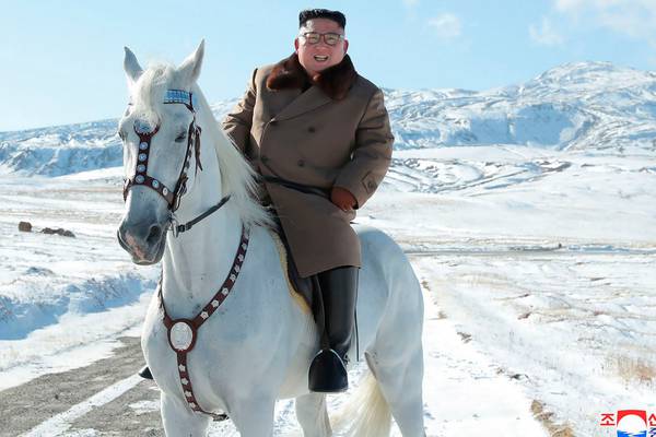 Kim Jong-un mounts white horse in propaganda campaign