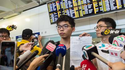 Hong Kong democracy activist Joshua Wong deported from Thailand