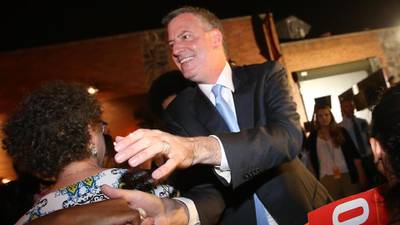 Bill de Blasio comes first in New York mayoral campaign