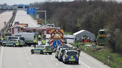At least five dead in coach crash on German motorway, authorities say
