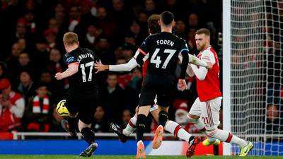De Bruyne on the double as Manchester City brush Arsenal aside