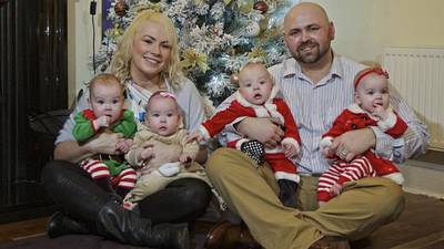 A first Christmas for quadruplets Amelia, Lily-Grace, Mollie and Lucas